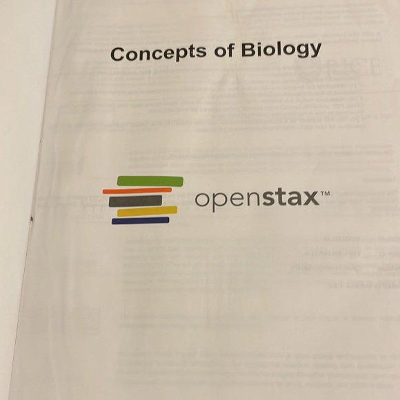 Concepts of Biology, open stax Book - Picture 2 of 9